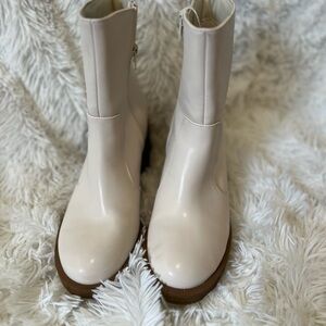 Target Cream Ankle Booties